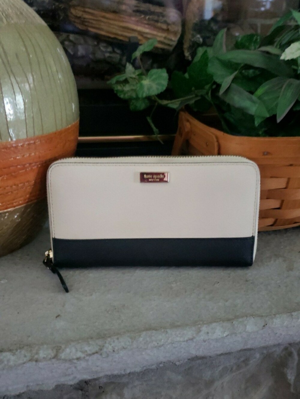 kate spade gold logo plaque